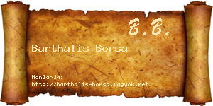 Barthalis Borsa névjegykártya